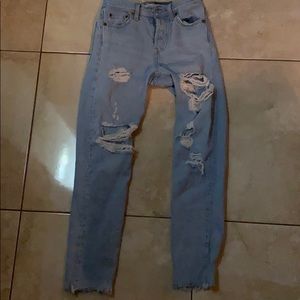 Levi light wash mom jeans